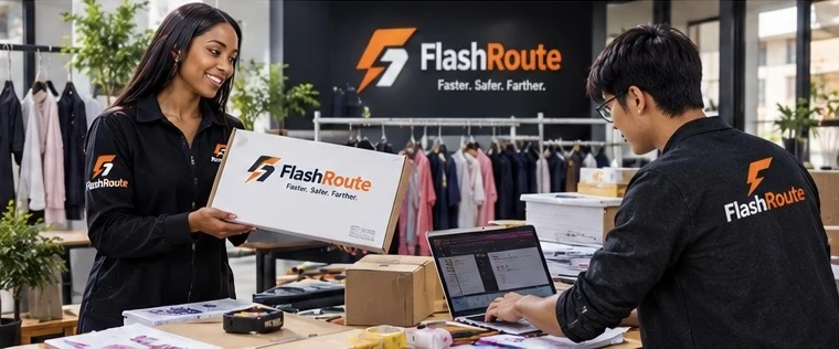 FlashRoute brand illustration: business shipping