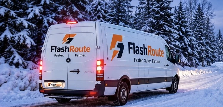 FlashRoute brand illustration: road delivery